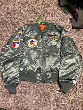 Vintage U.S. Air Force MA-1 Flight Bomber Jacket with Patches